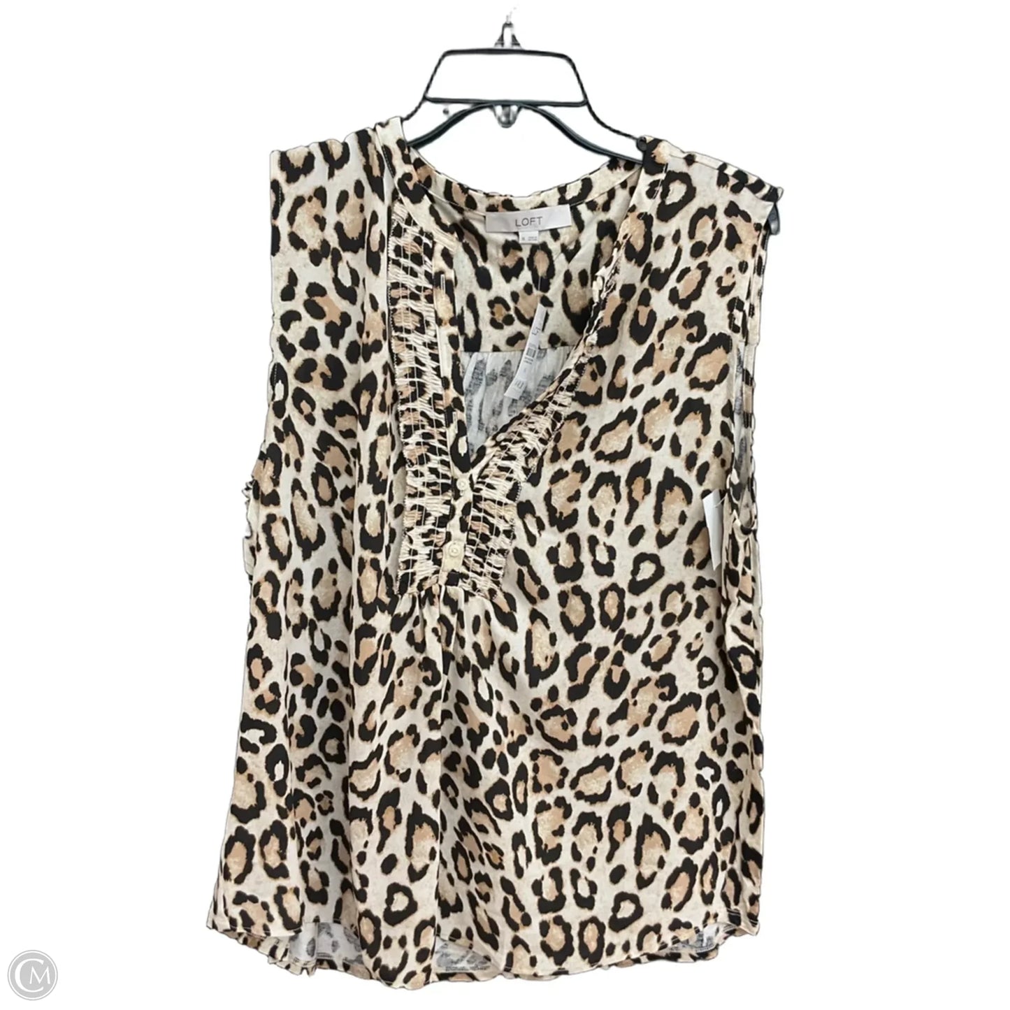 Top Sleeveless By Loft In Animal Print, Size: Xl