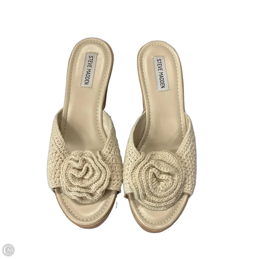 Sandals Heels Block By Steve Madden In Beige, Size: 10
