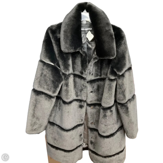 Coat Designer By Karl Lagerfeld In Black, Size: L
