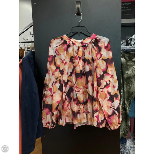 Top Long Sleeve By Cloth & Stone In Pink & Purple, Size: 1x