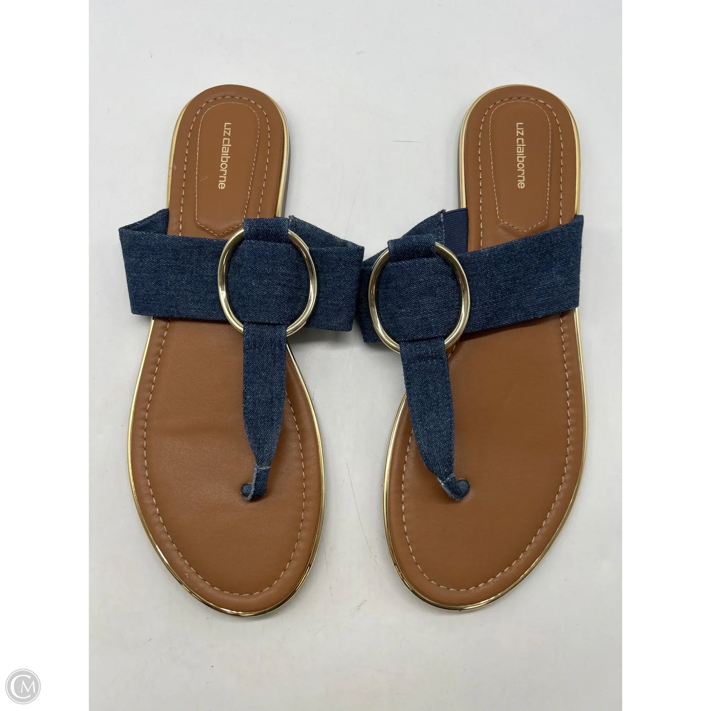 Sandals Flats By Liz Claiborne In Navy, Size: 11