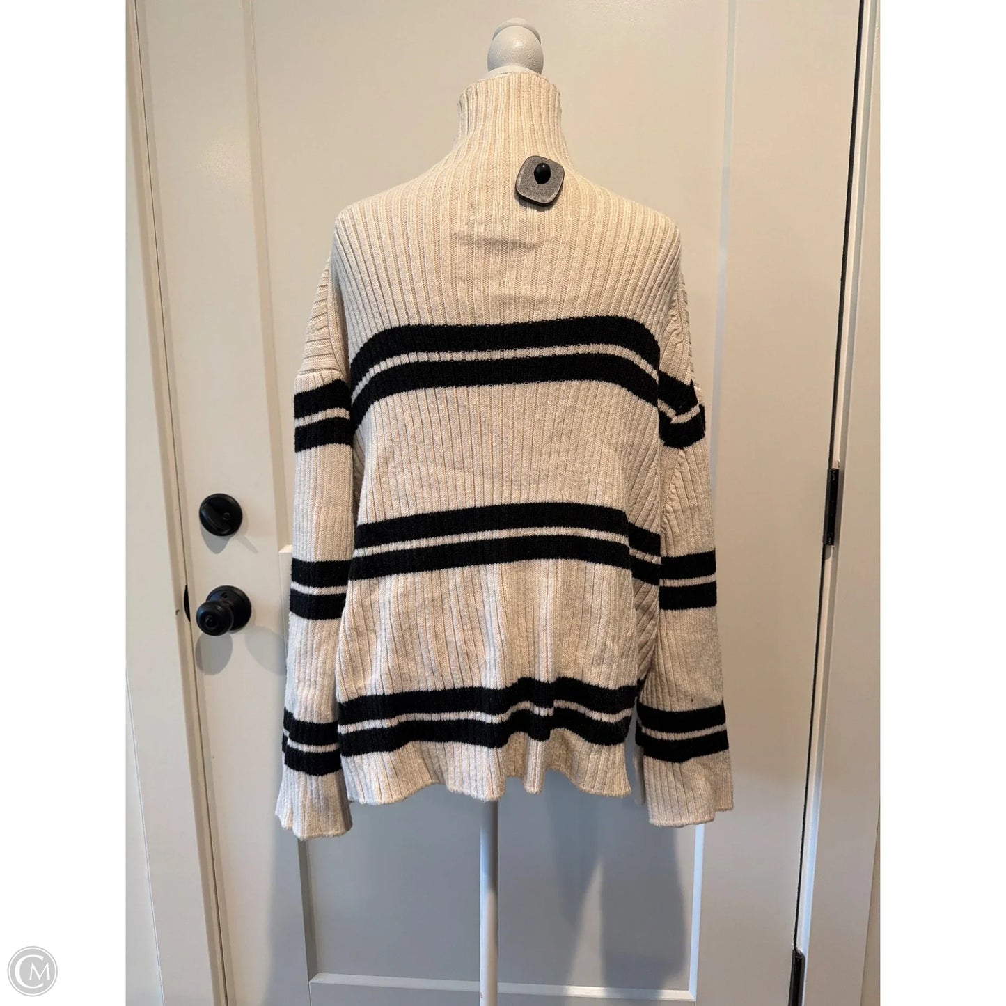 Sweater By H&m In Black & Cream, Size: Xl