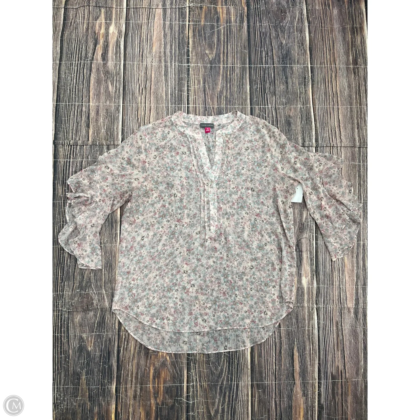 Top Short Sleeve By Vince Camuto In Floral Print, Size: M