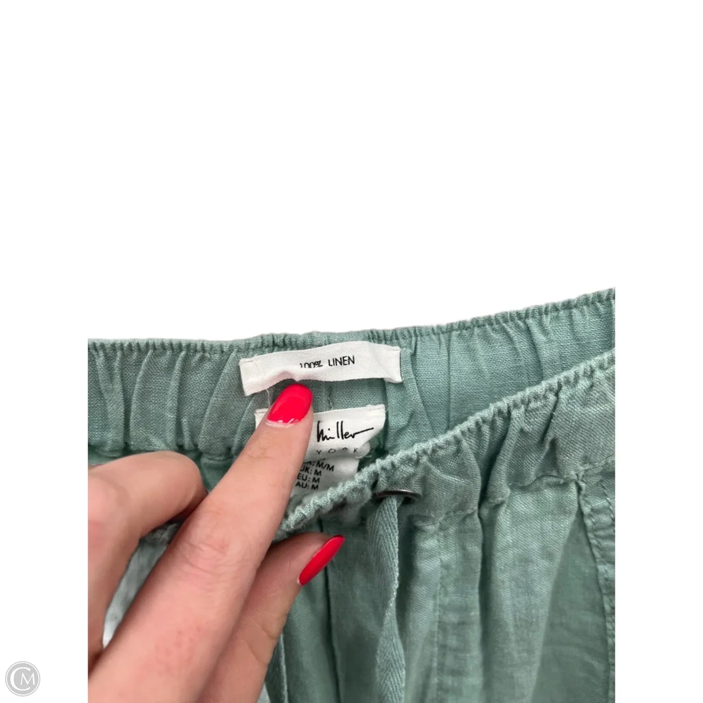 Pants Linen By Nicole By Nicole Miller In Green, Size: M