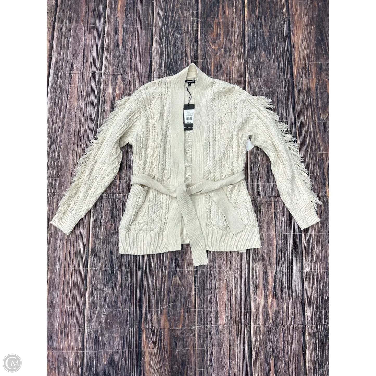Cardigan By Who What Wear In Cream, Size: S
