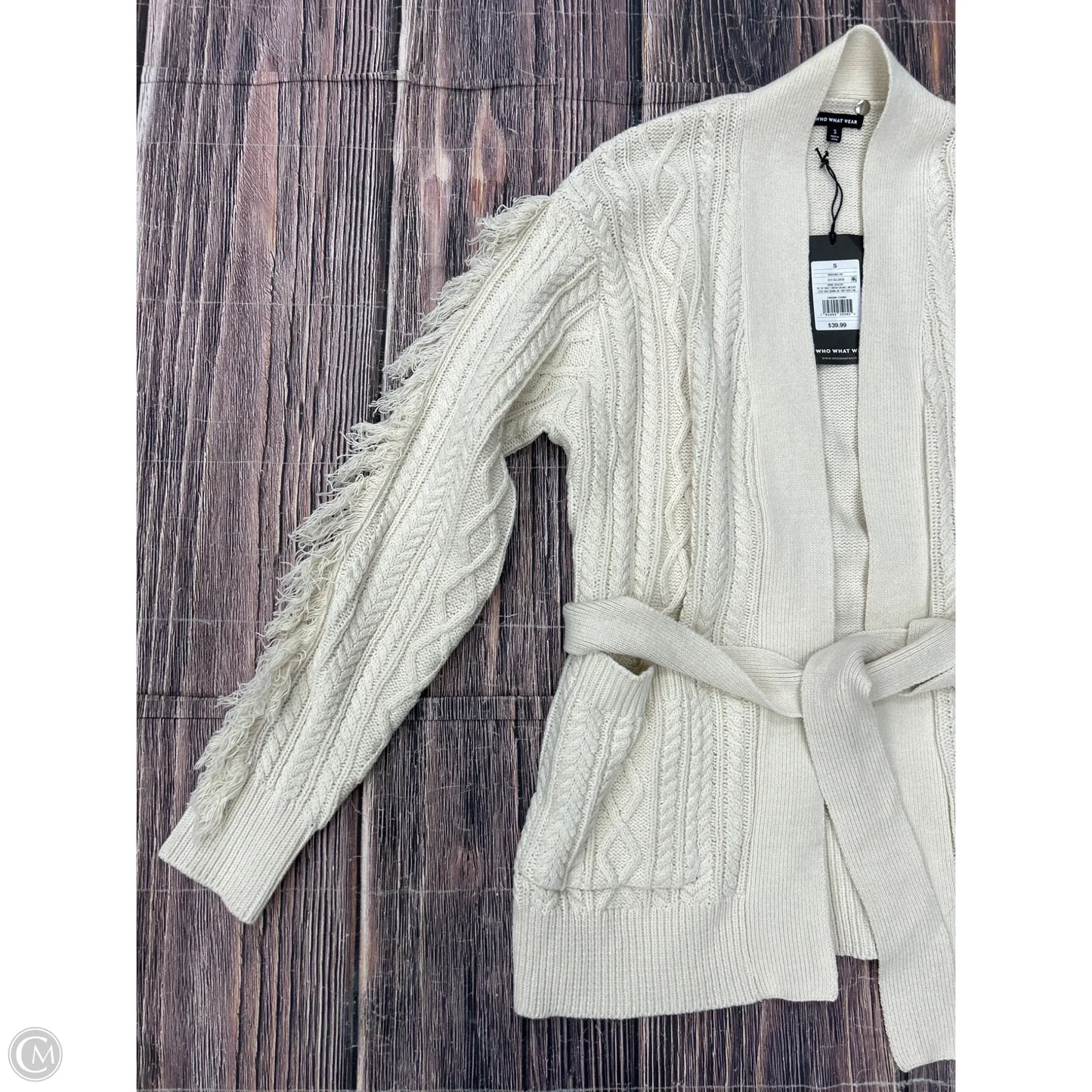 Cardigan By Who What Wear In Cream, Size: S