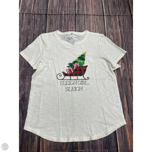 Top Short Sleeve By Maurices In Cream, Size: M