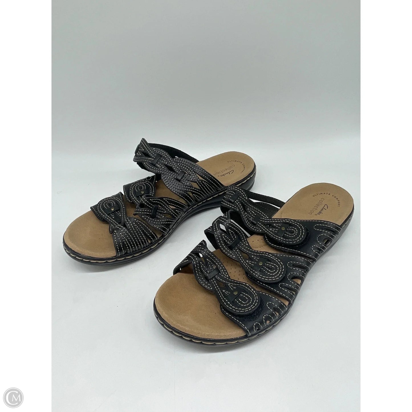 Sandals Flats By Clarks In Black, Size: 8.5