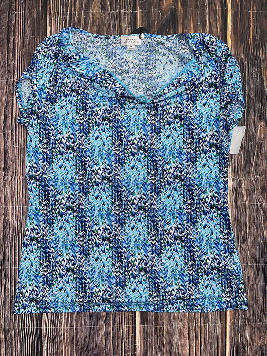 Blue Top Short Sleeve Tahari By Arthur Levine, Size M