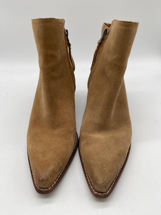 Boots Ankle Heels By Sam Edelman In Tan, Size: 9.5