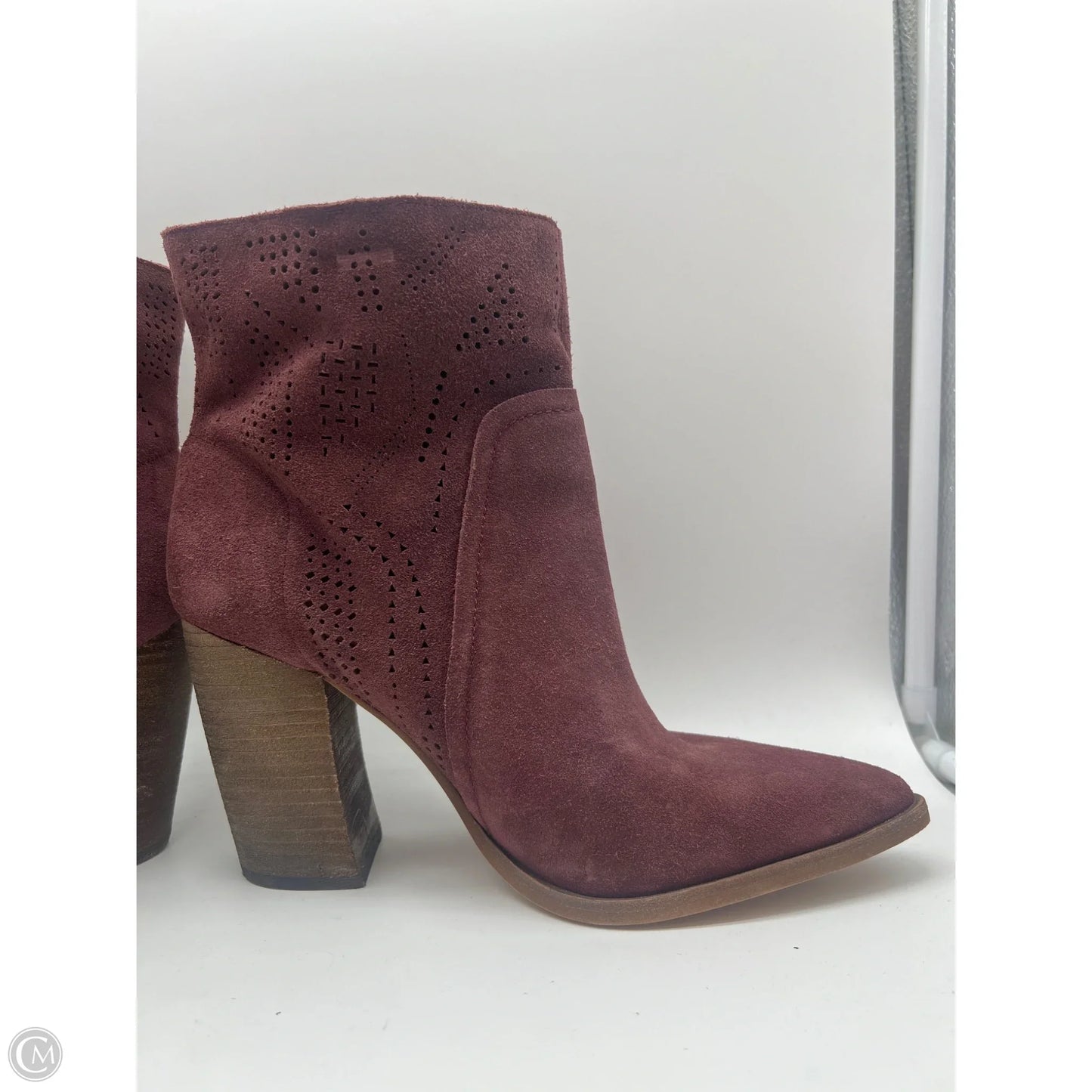 Boots Ankle Heels By Vince Camuto In Maroon, Size: 10