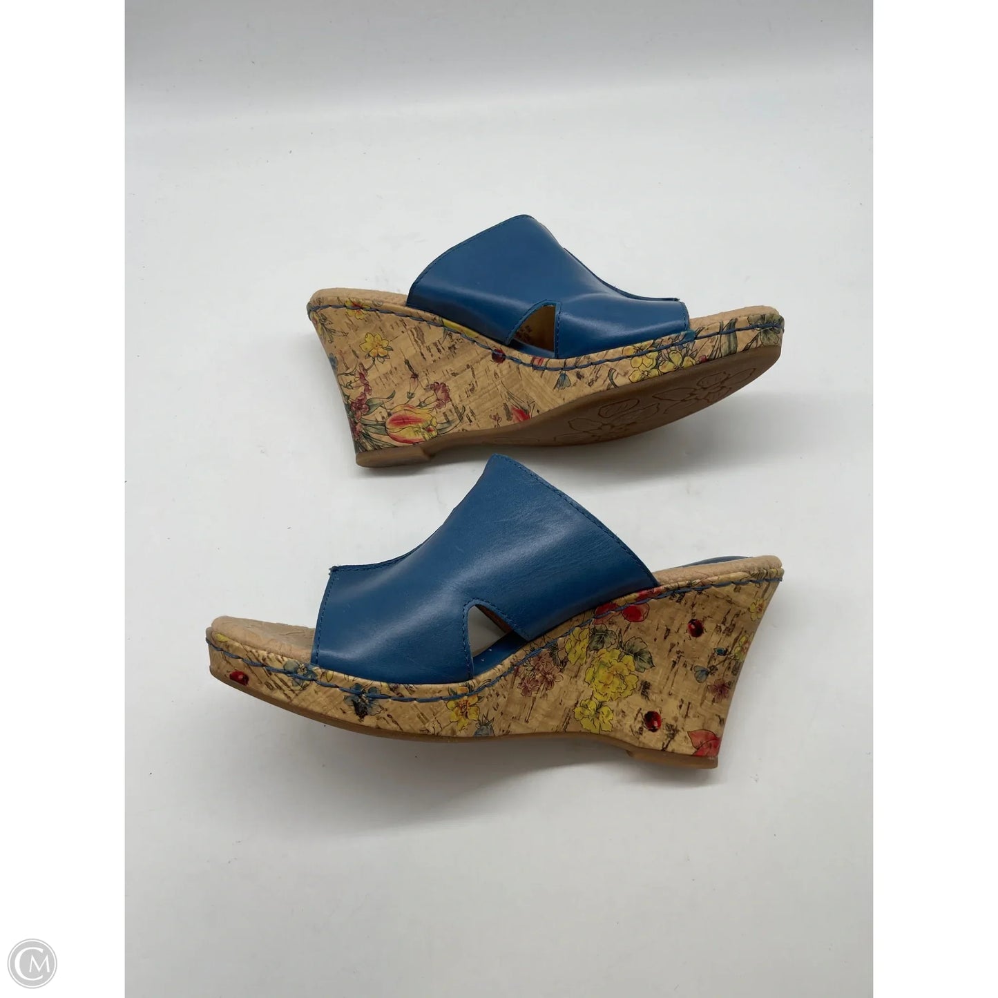 Sandals Heels Wedge By Boc In Blue, Size: 8