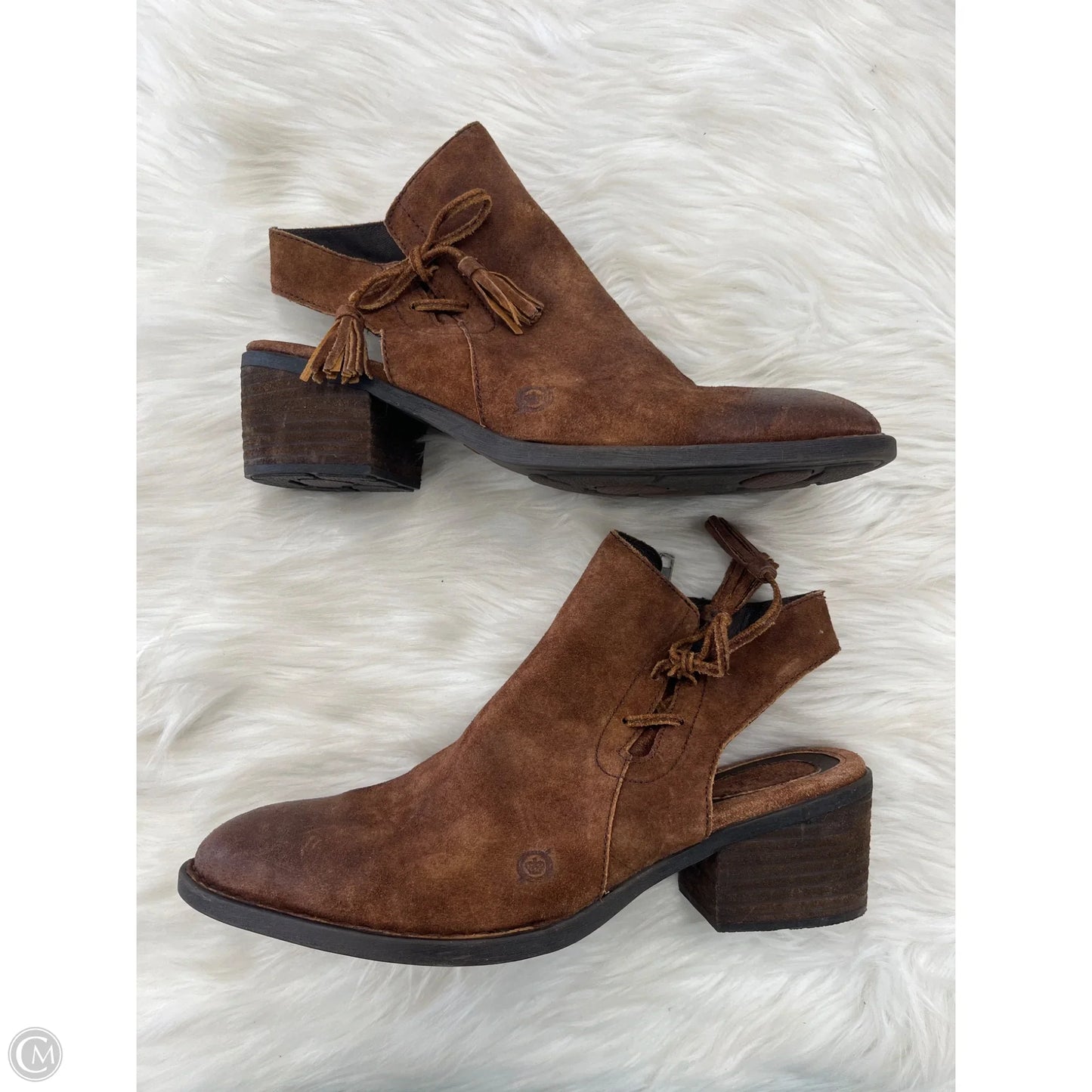 Boots Ankle Heels By Born In Brown, Size: 11