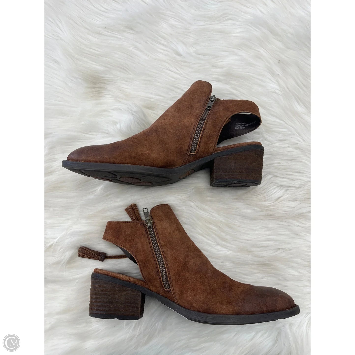 Boots Ankle Heels By Born In Brown, Size: 11