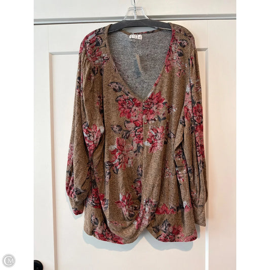 Top Long Sleeve By Maurices In Brown, Size: 3x