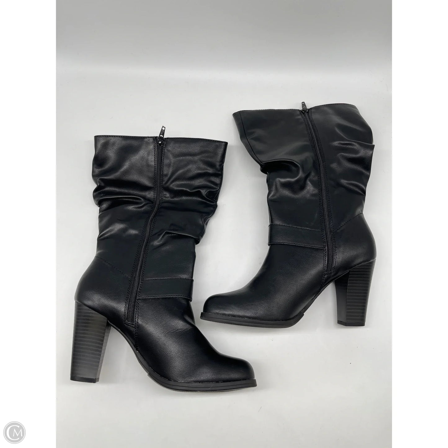 Boots Mid-calf Heels By Style And Company In Black, Size: 9