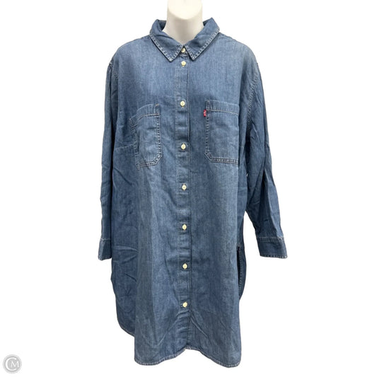 Top Long Sleeve By Levis In Blue Denim, Size: 2x