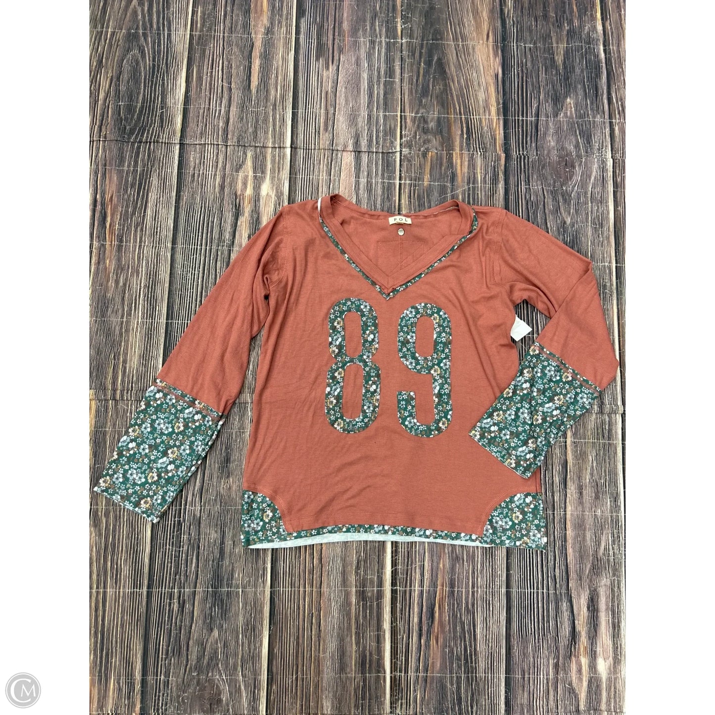 Top Long Sleeve By Pol In Pink, Size: L