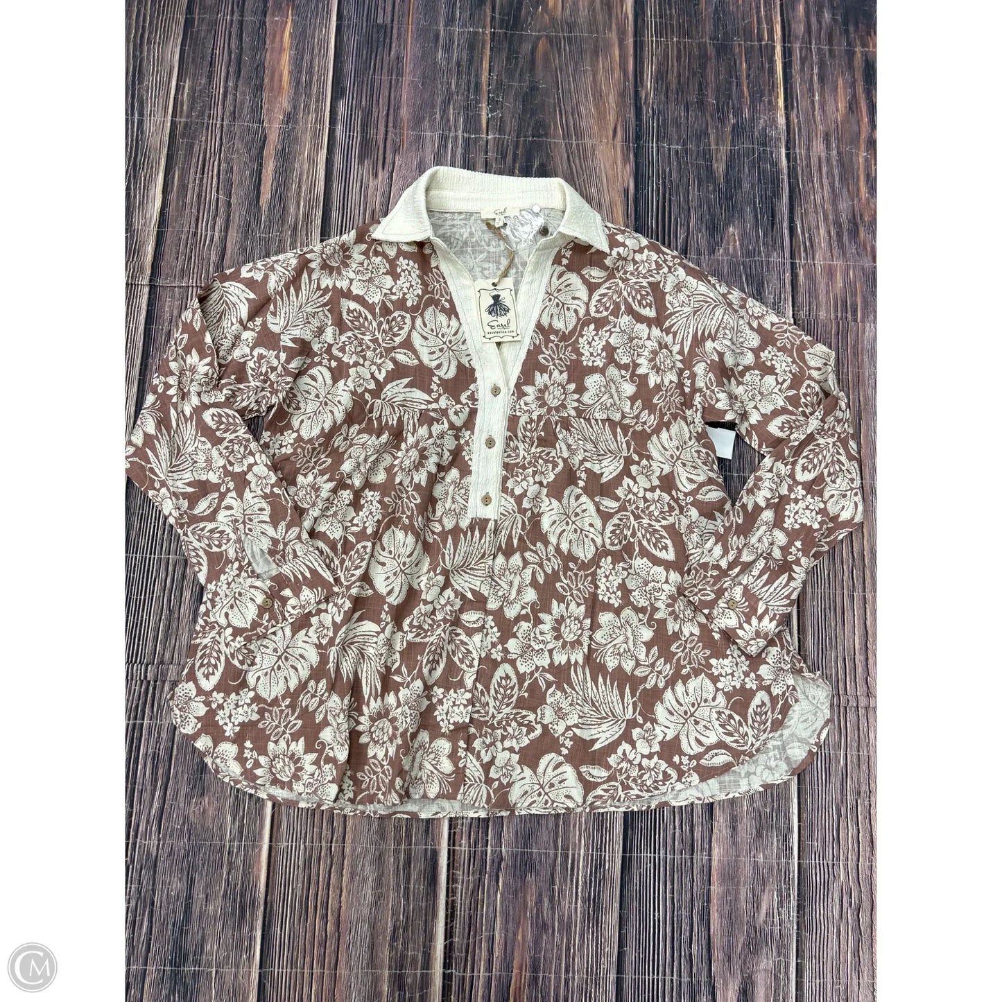 Top Long Sleeve By Easel In Pink, Size: S