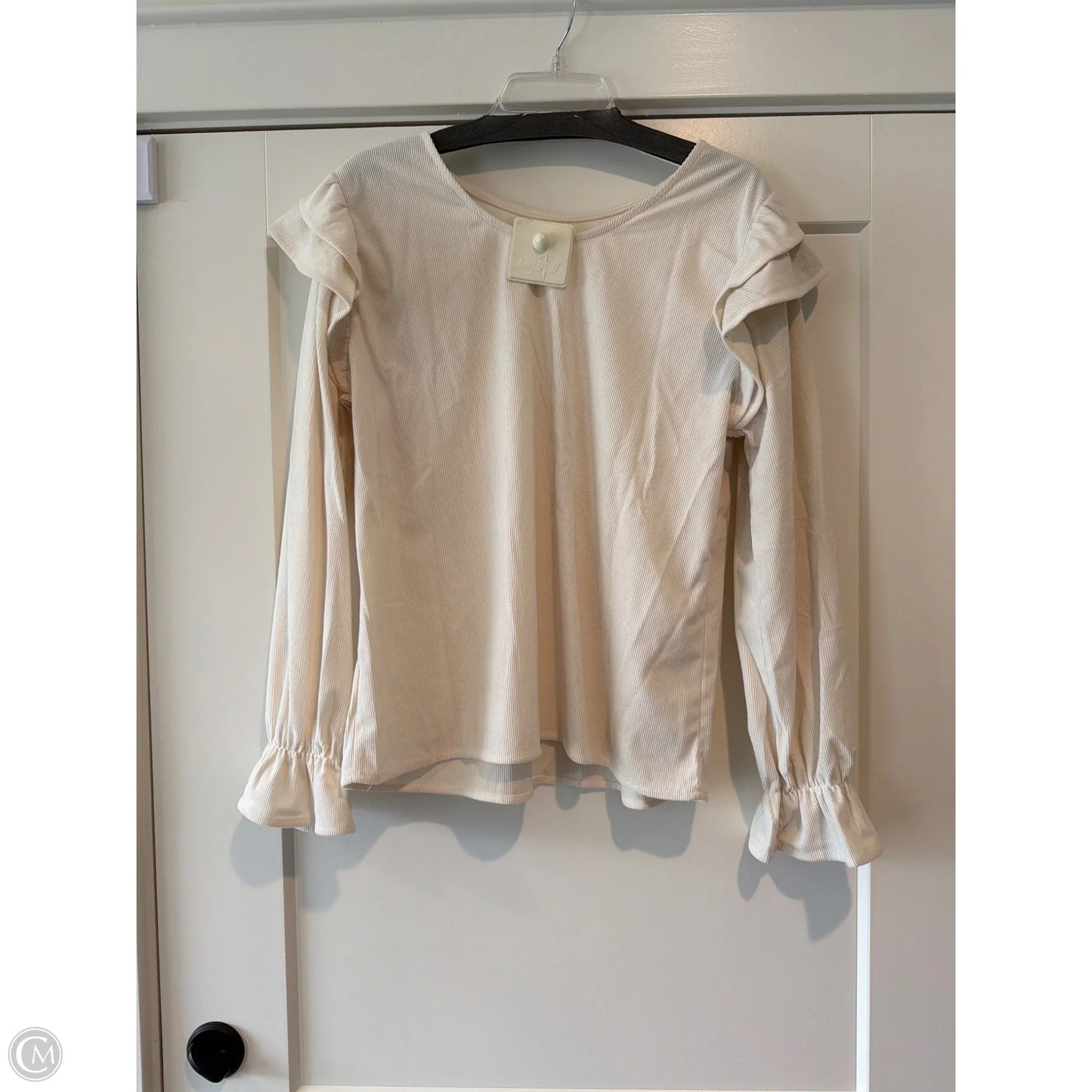 Top Long Sleeve By Clothes Mentor In Cream, Size: L