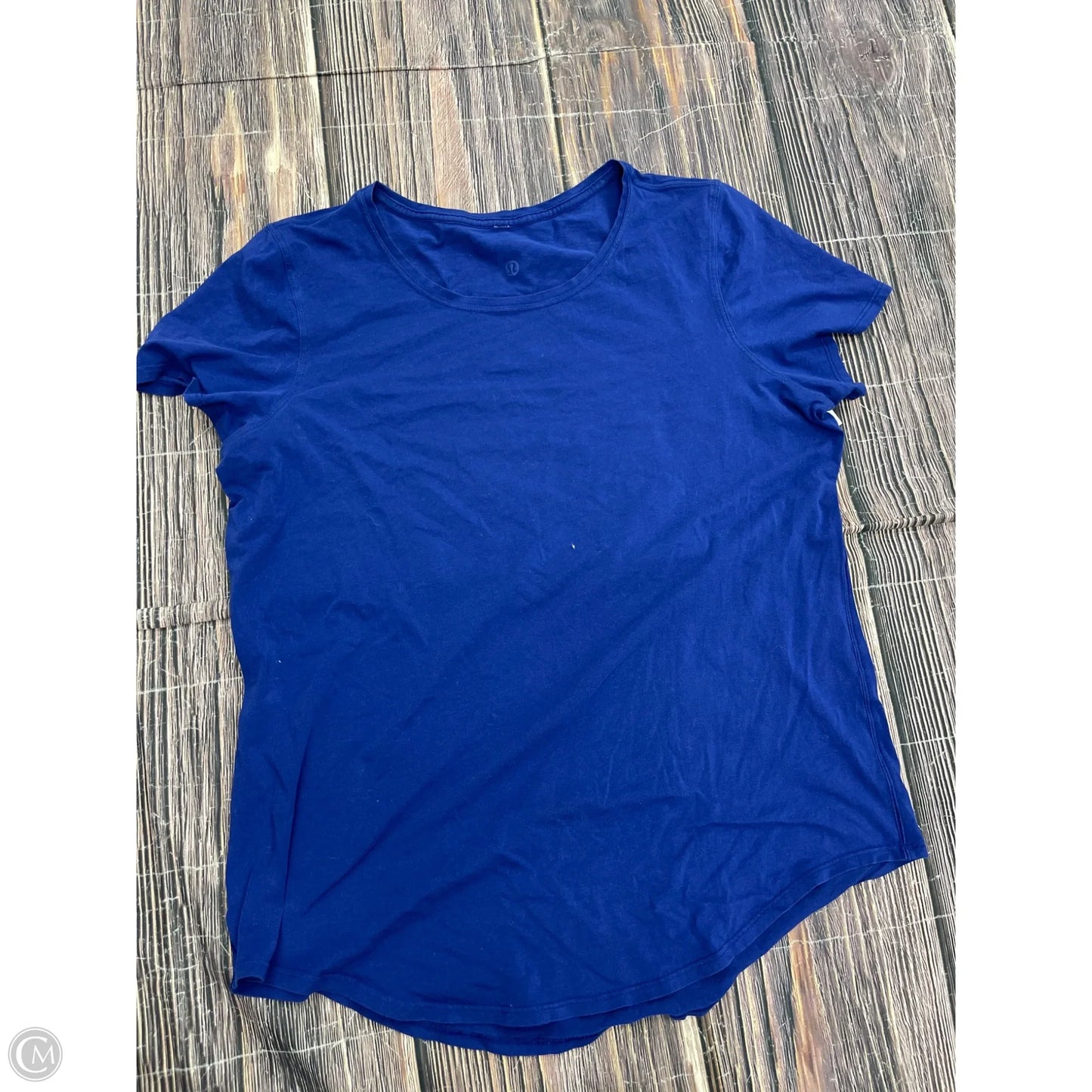 Athletic Top Short Sleeve By Lululemon In Blue, Size: L