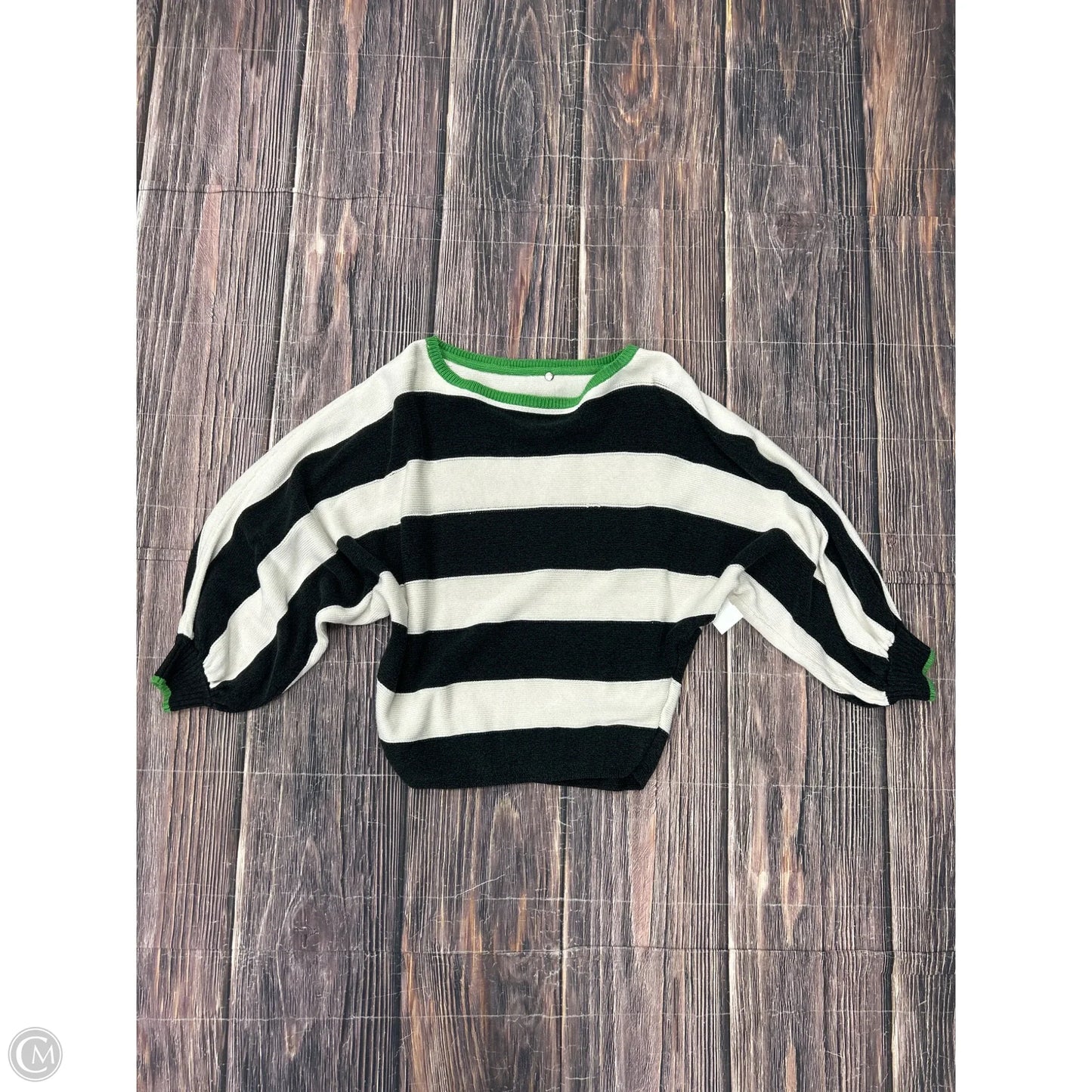 Sweater By Maeve In Black & White, Size: L