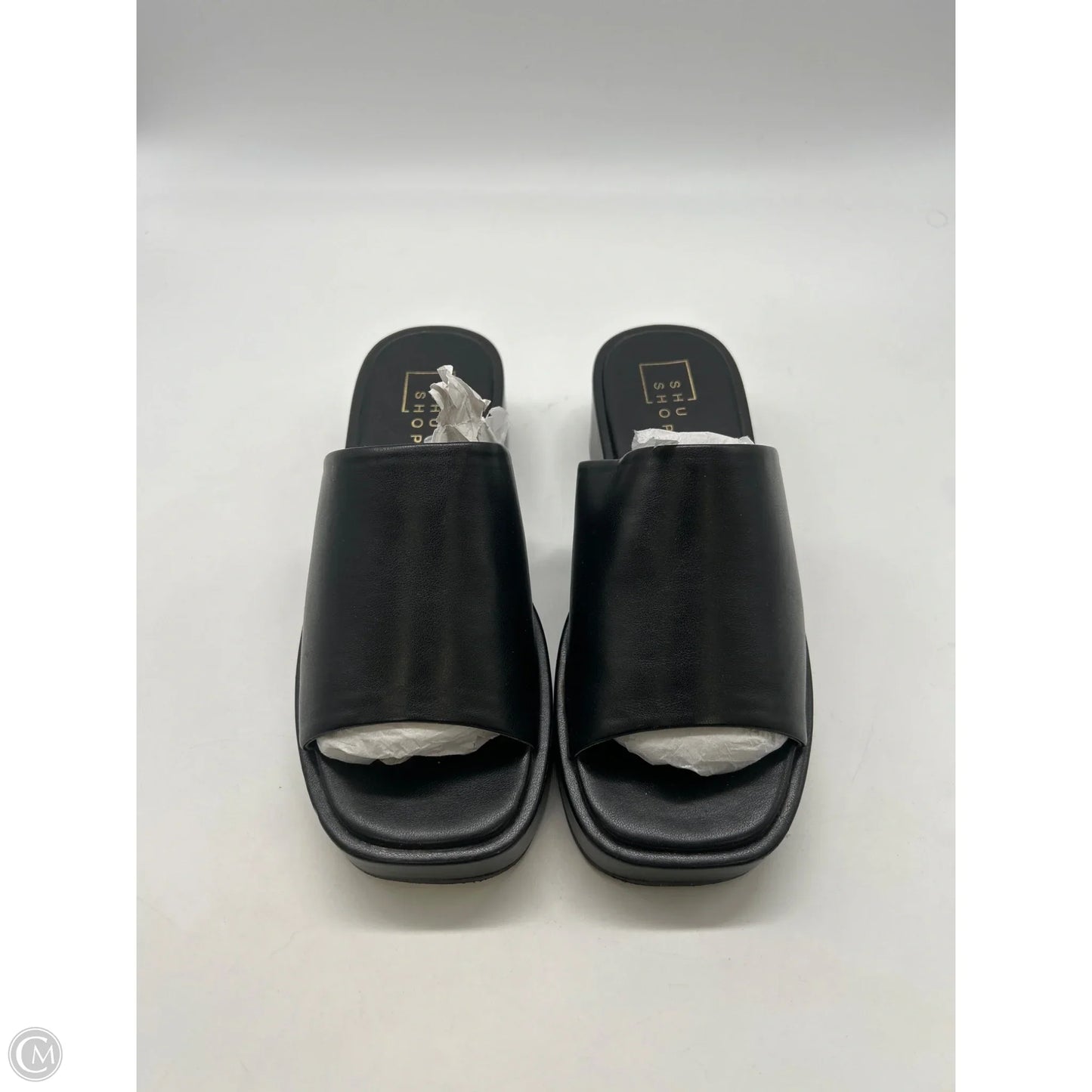 Sandals Heels Wedge By Shu Shop In Black, Size: 7.5