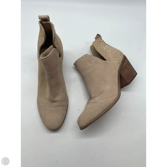 Boots Ankle Heels By Toms In Cream, Size: 9.5