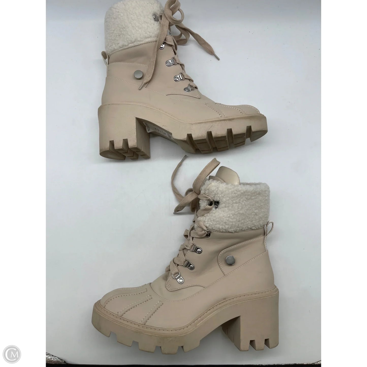 Boots Ankle Heels By Steve Madden In Cream, Size: 9