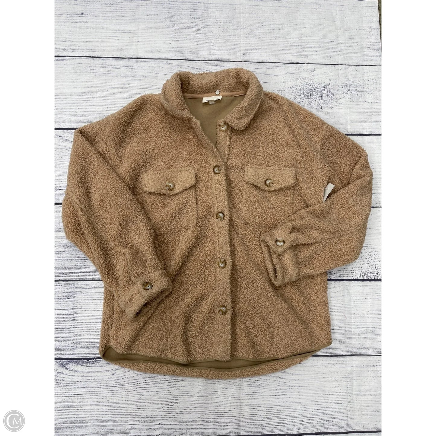 Jacket Faux Fur & Sherpa By Wishlist In Tan, Size: M
