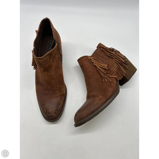 Boots Ankle Heels By Born In Brown, Size: 9