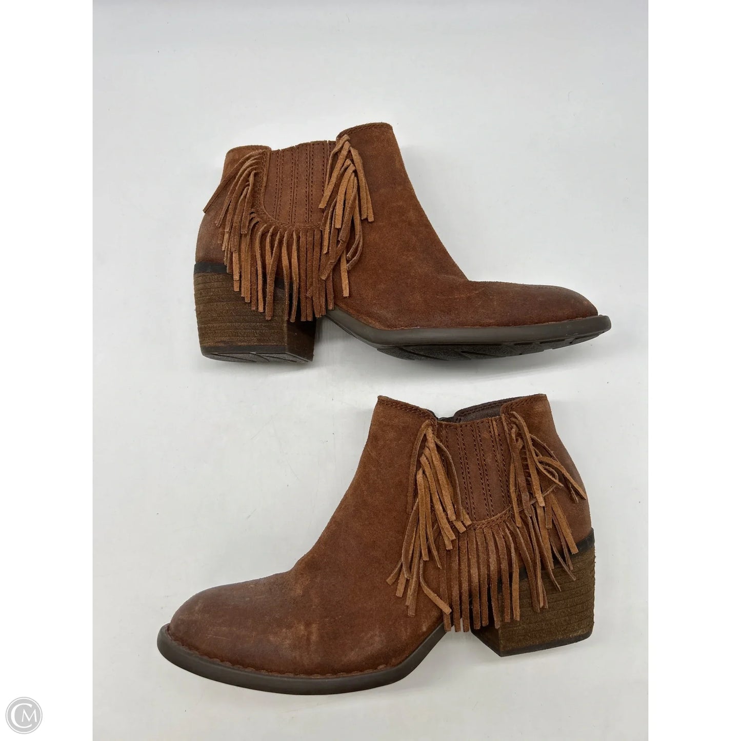 Boots Ankle Heels By Born In Brown, Size: 9