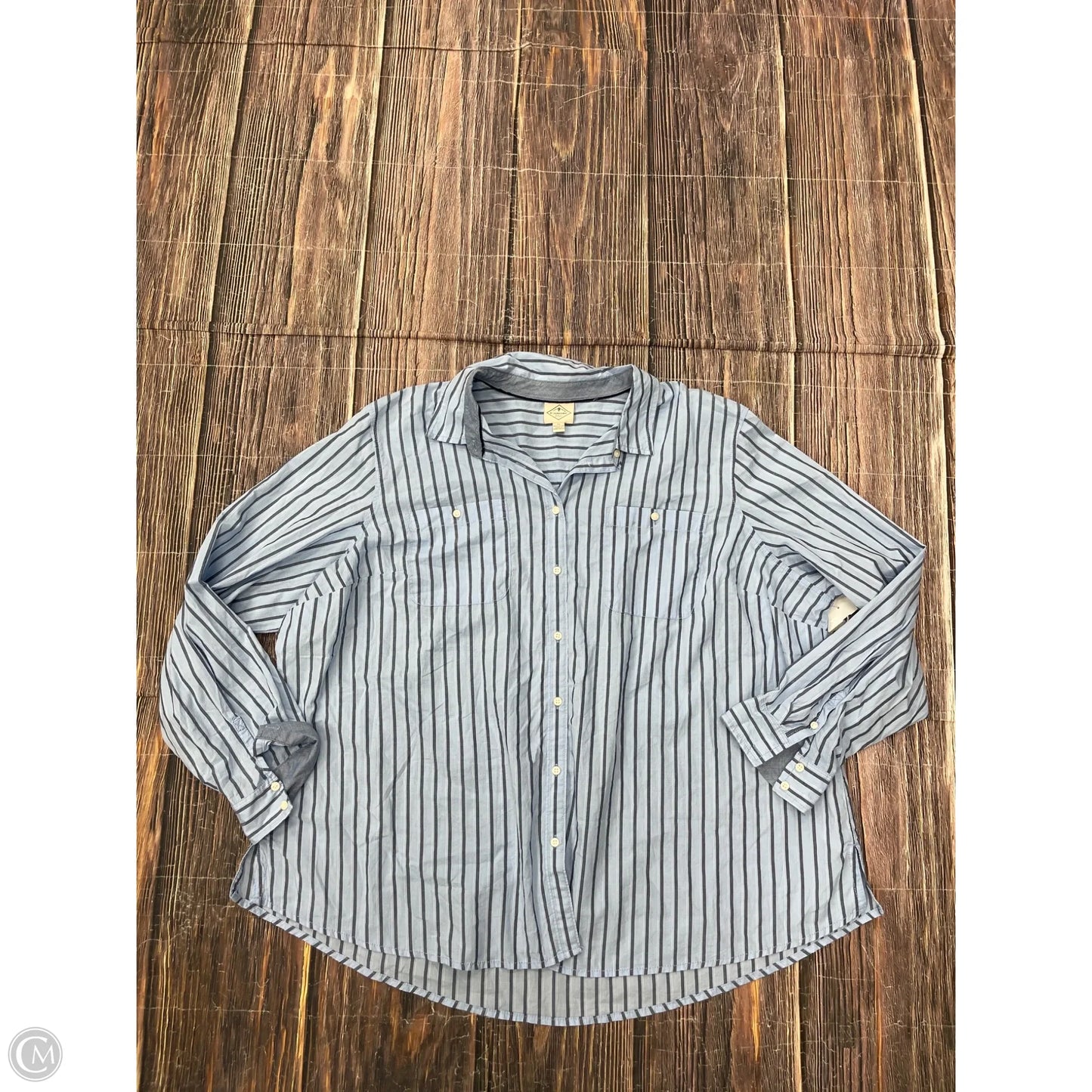 Top Long Sleeve By St Johns Bay In Blue, Size: 3x