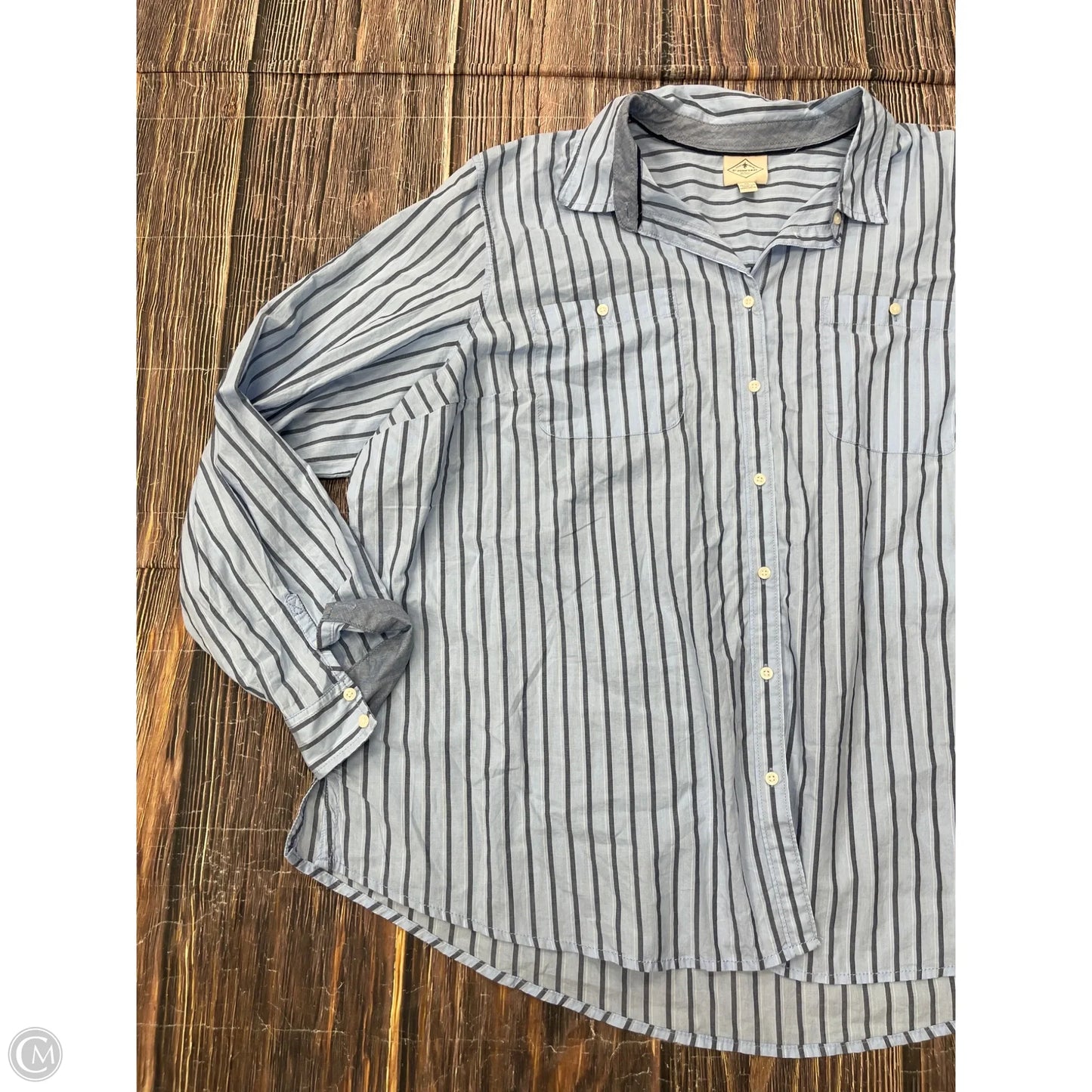 Top Long Sleeve By St Johns Bay In Blue, Size: 3x