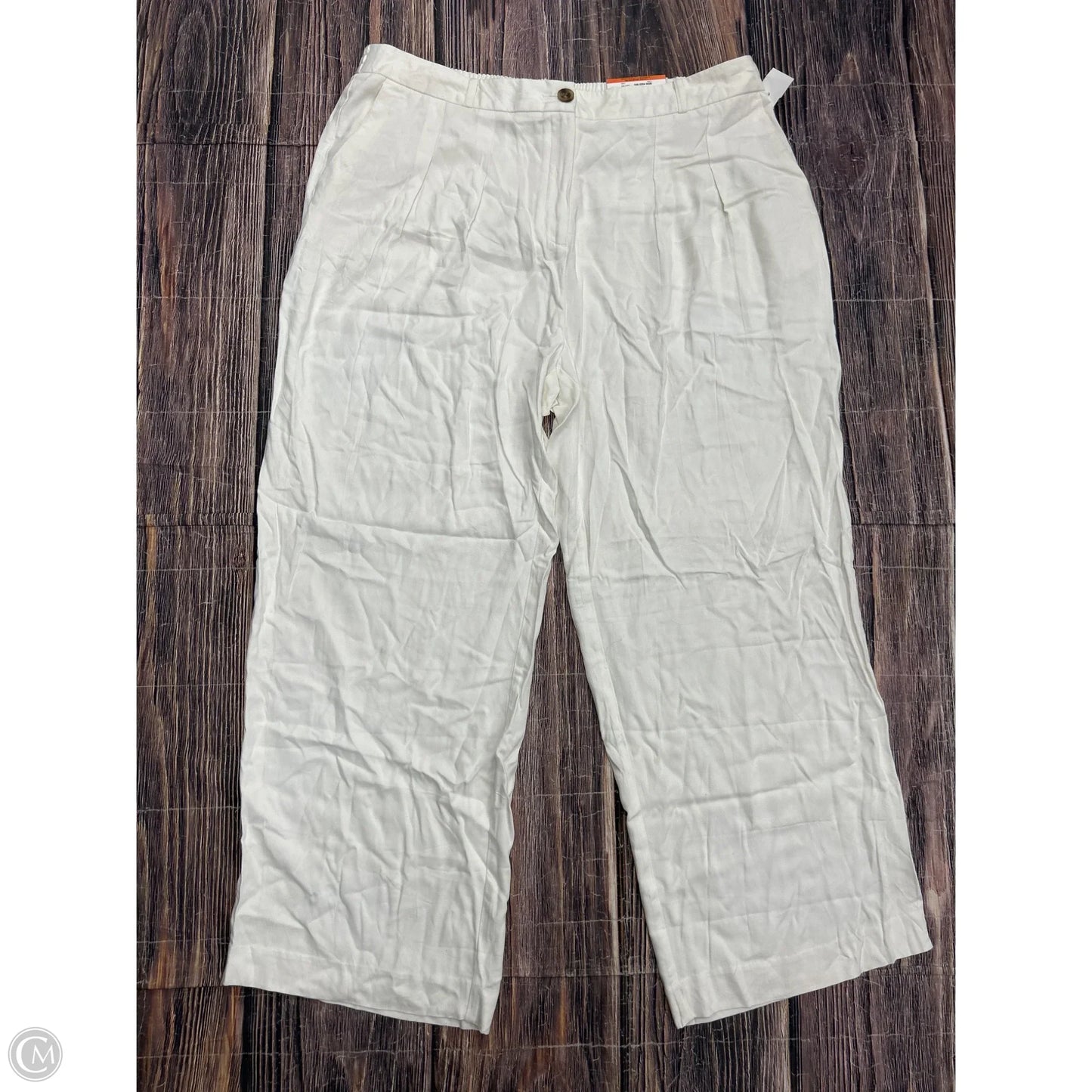 Pants Wide Leg By Worthington In White, Size: 1x