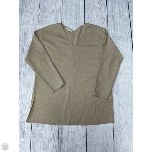 Top Long Sleeve Designer By Lafayette 148 In Tan, Size: L