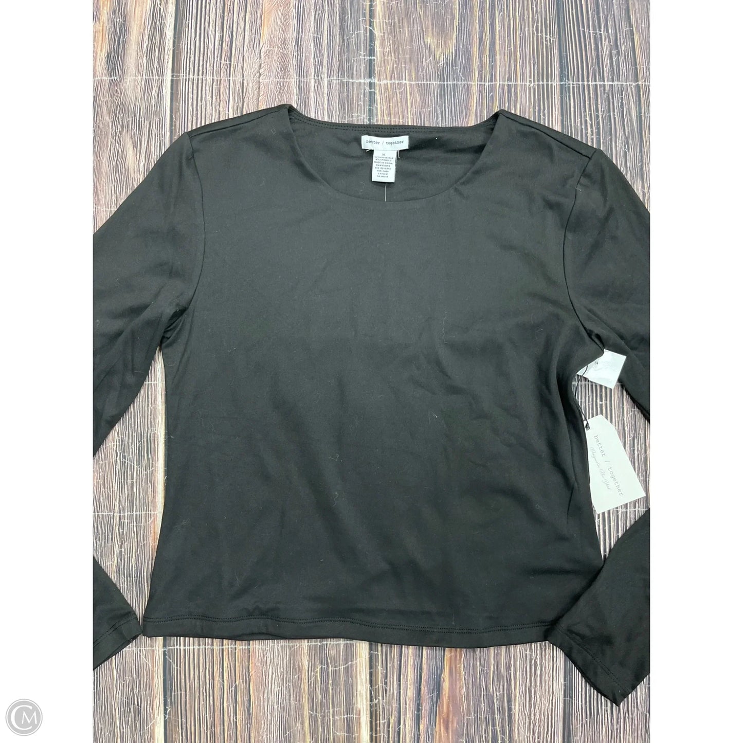 Top Long Sleeve Basic By Better Together In Black, Size: Xl
