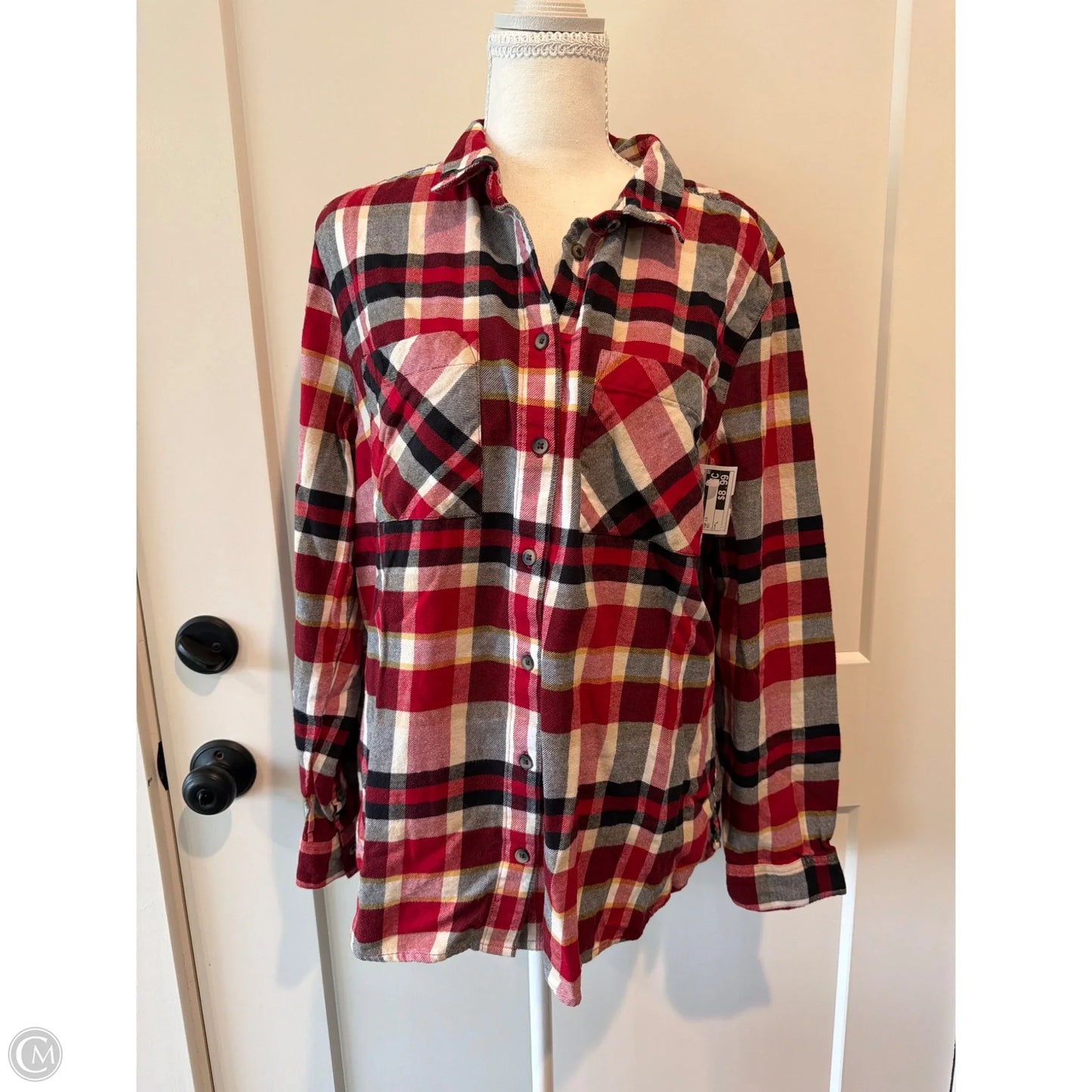 Top Long Sleeve By Dip In Red, Size: L
