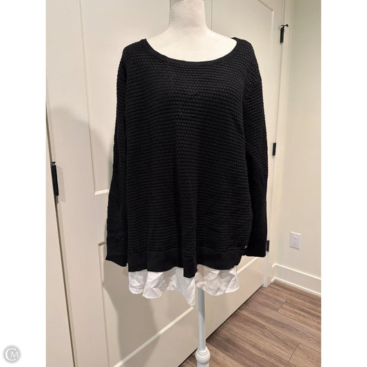 Top Long Sleeve By Calvin Klein In Black, Size: 1x