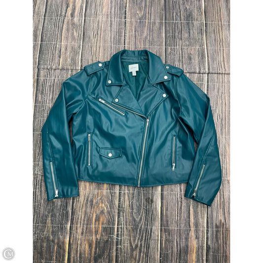 Jacket Moto By Nine West In Green, Size: 1x