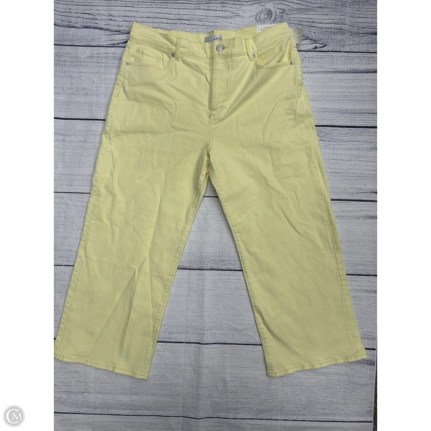 Jeans Wide Leg By Loft In Yellow Denim, Size: 14