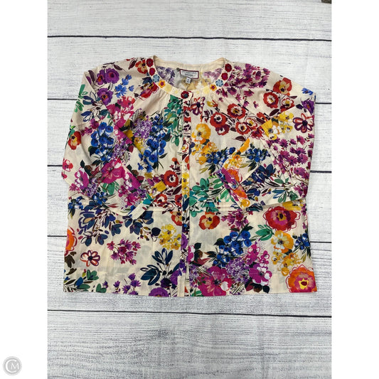 Top Short Sleeve By Johnny Was In Floral Print, Size: Xl
