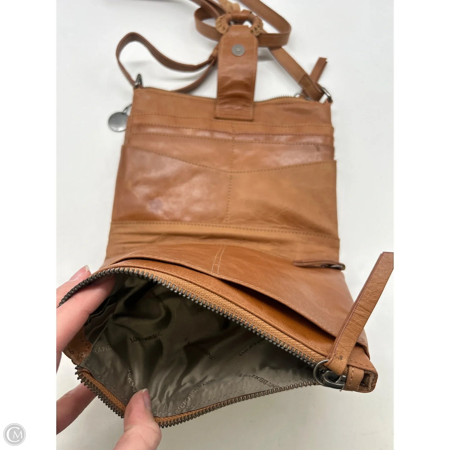Crossbody Leather By Lucky Brand, Size: Small