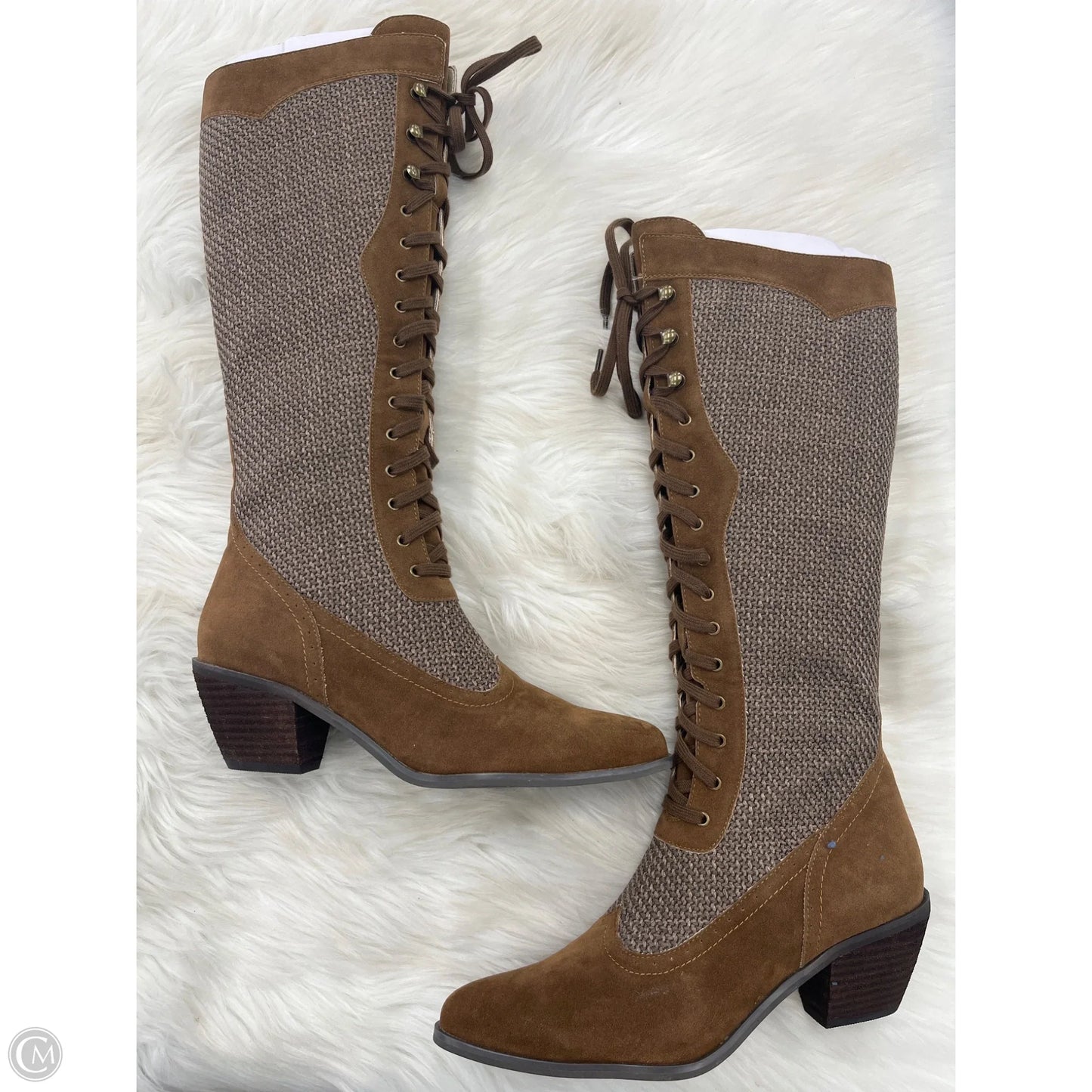 Boots Knee Flats By Clothes Mentor In Brown, Size: 8.5