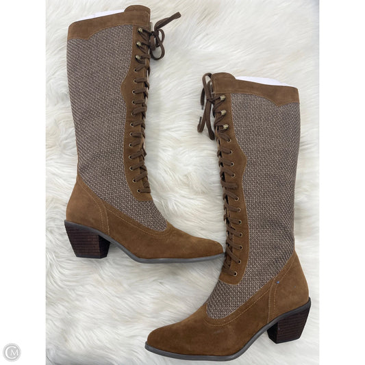 Boots Knee Flats By Clothes Mentor In Brown, Size: 8.5