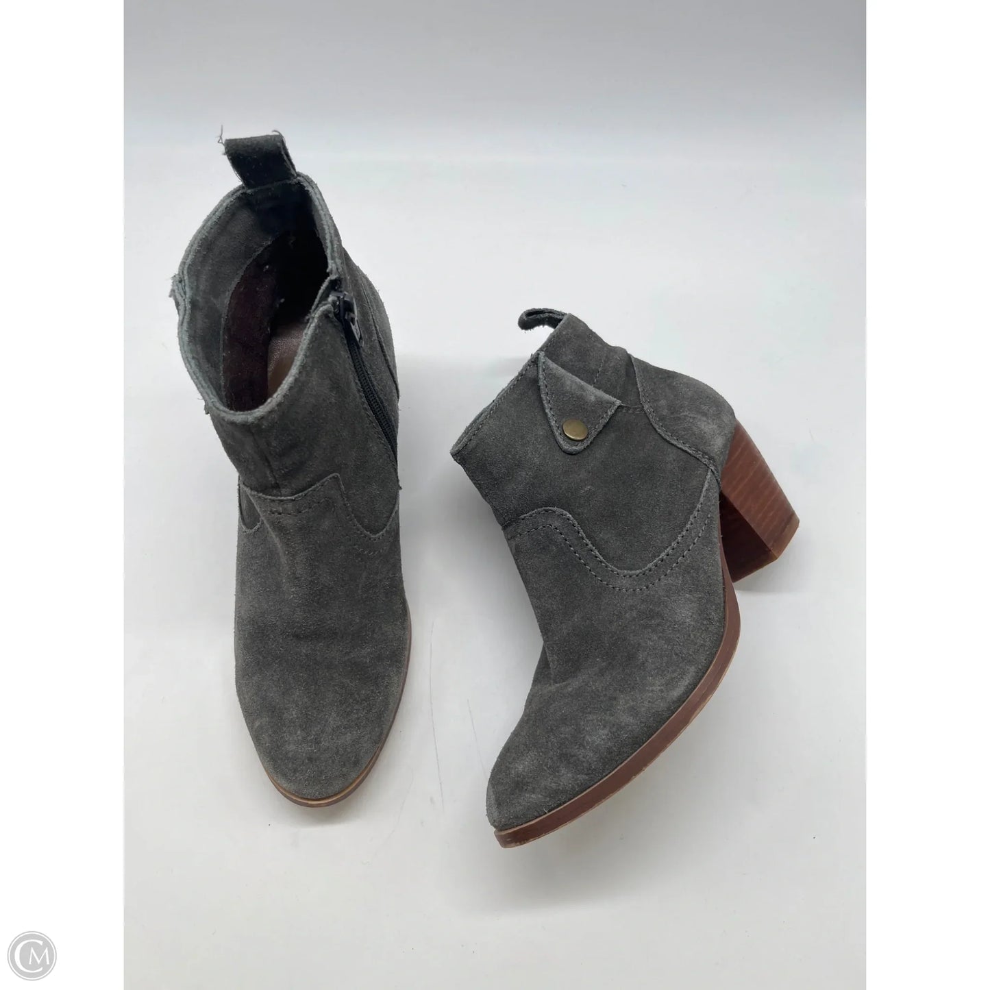 Boots Ankle Heels By Diba In Grey, Size: 7.5