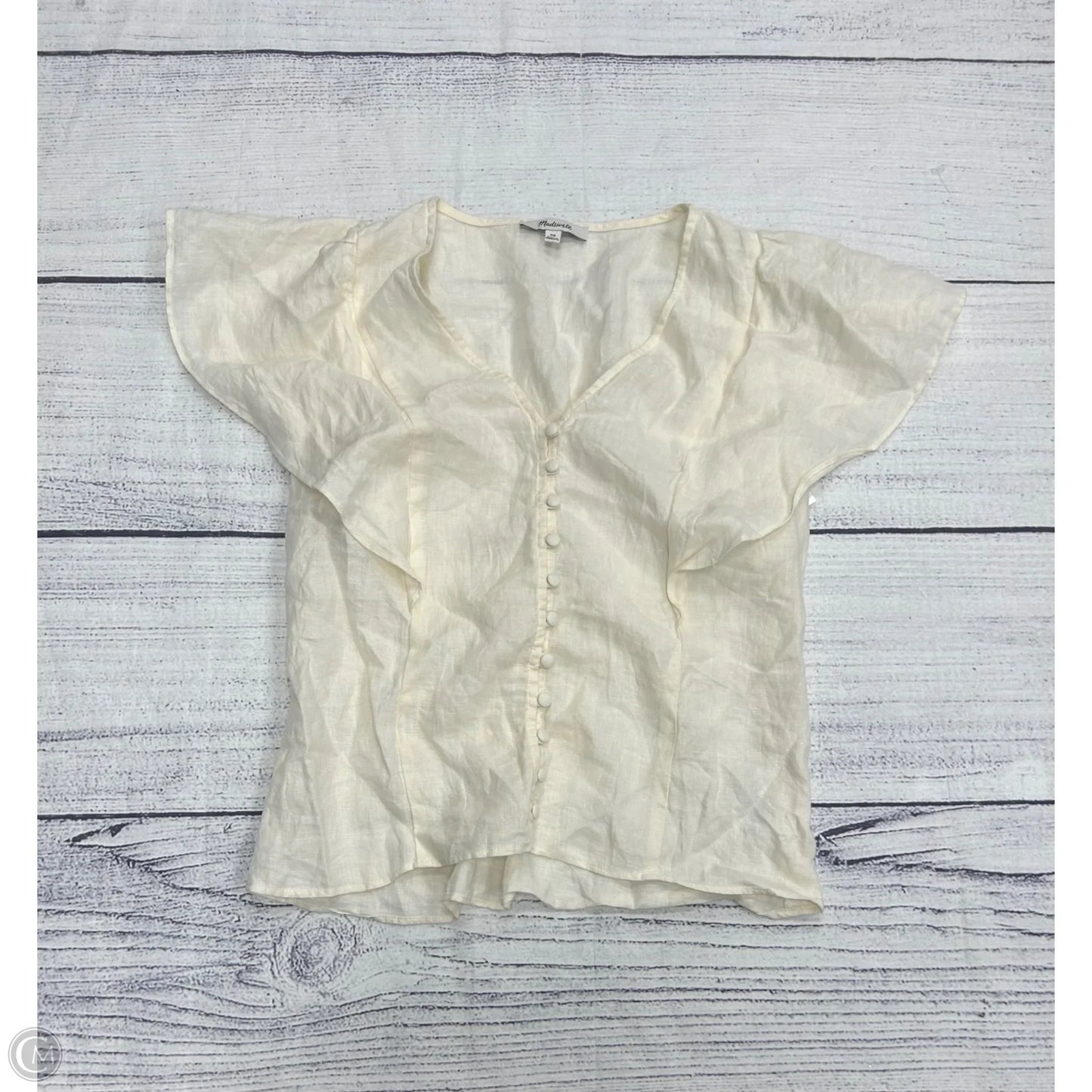 Top Short Sleeve By Madewell In Cream, Size: Xxs