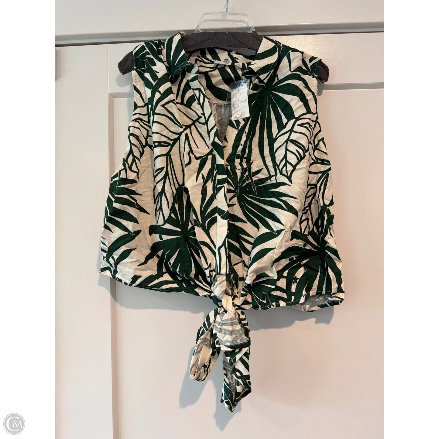 Top Sleeveless By Cato In Green, Size: Xl