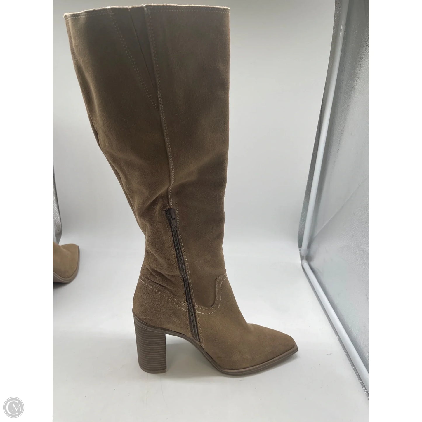 Boots Knee Heels By Steve Madden In Tan, Size: 8