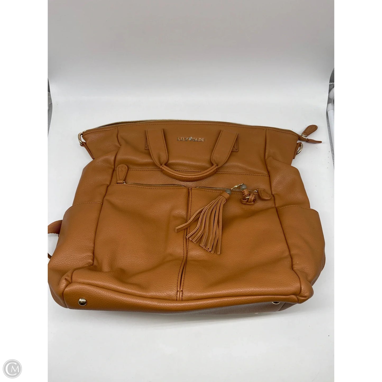 Diaper Bag Leather By Cmb, Size: Large
